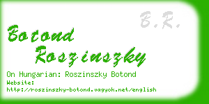 botond roszinszky business card